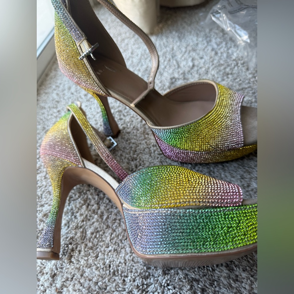 Rhinestone rainbow party shoes